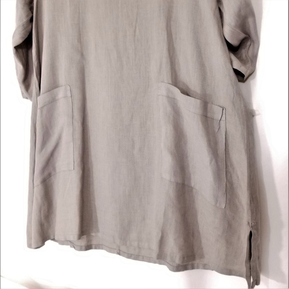 Match Point Linen Tunic Top Cowl Neck Lagenlook Sm - Picture 6 of 8